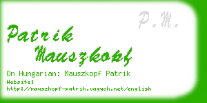 patrik mauszkopf business card